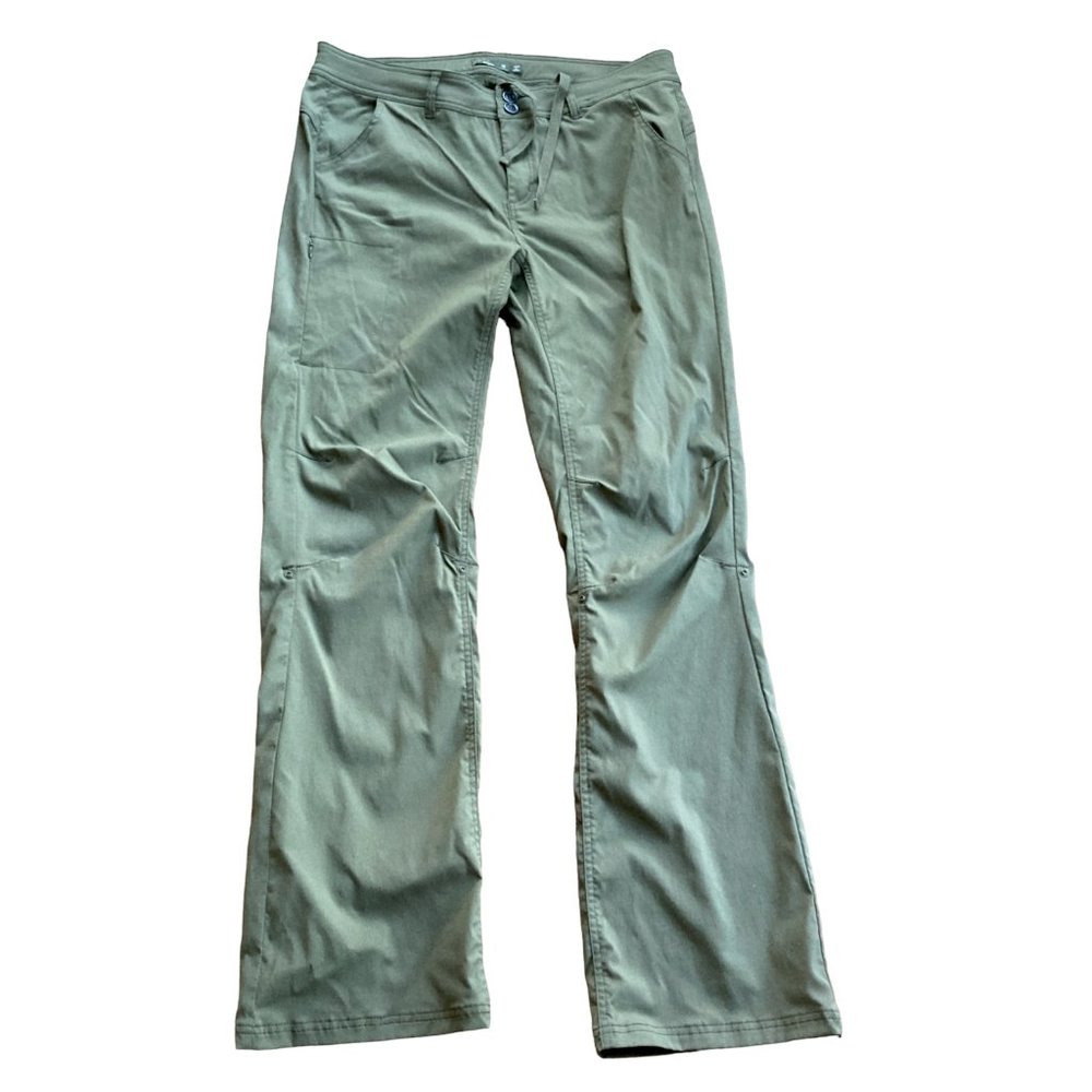 PrAna Halle Pants Trousers Casual Hiking Size 16 TALL Roll Up Khaki olive